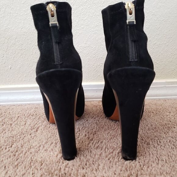 Brian Atwood suede black heeled boots 9 - Picture 3 of 9